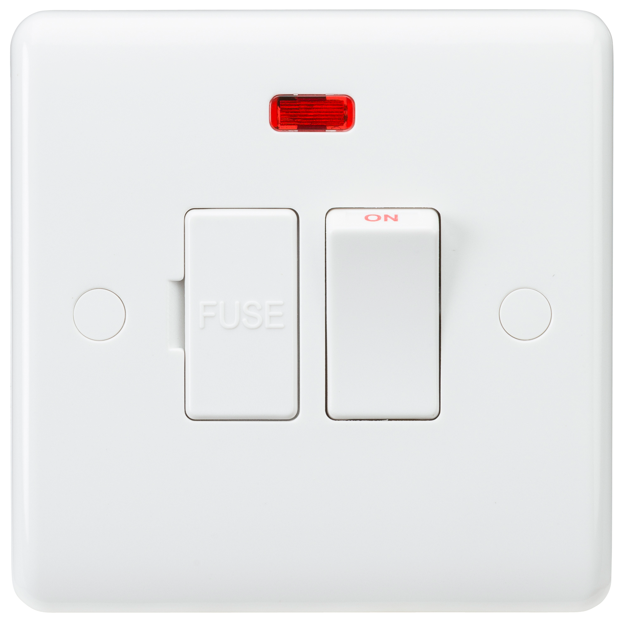 Curved Edge 13A Switched Fused Spur Unit with Neon