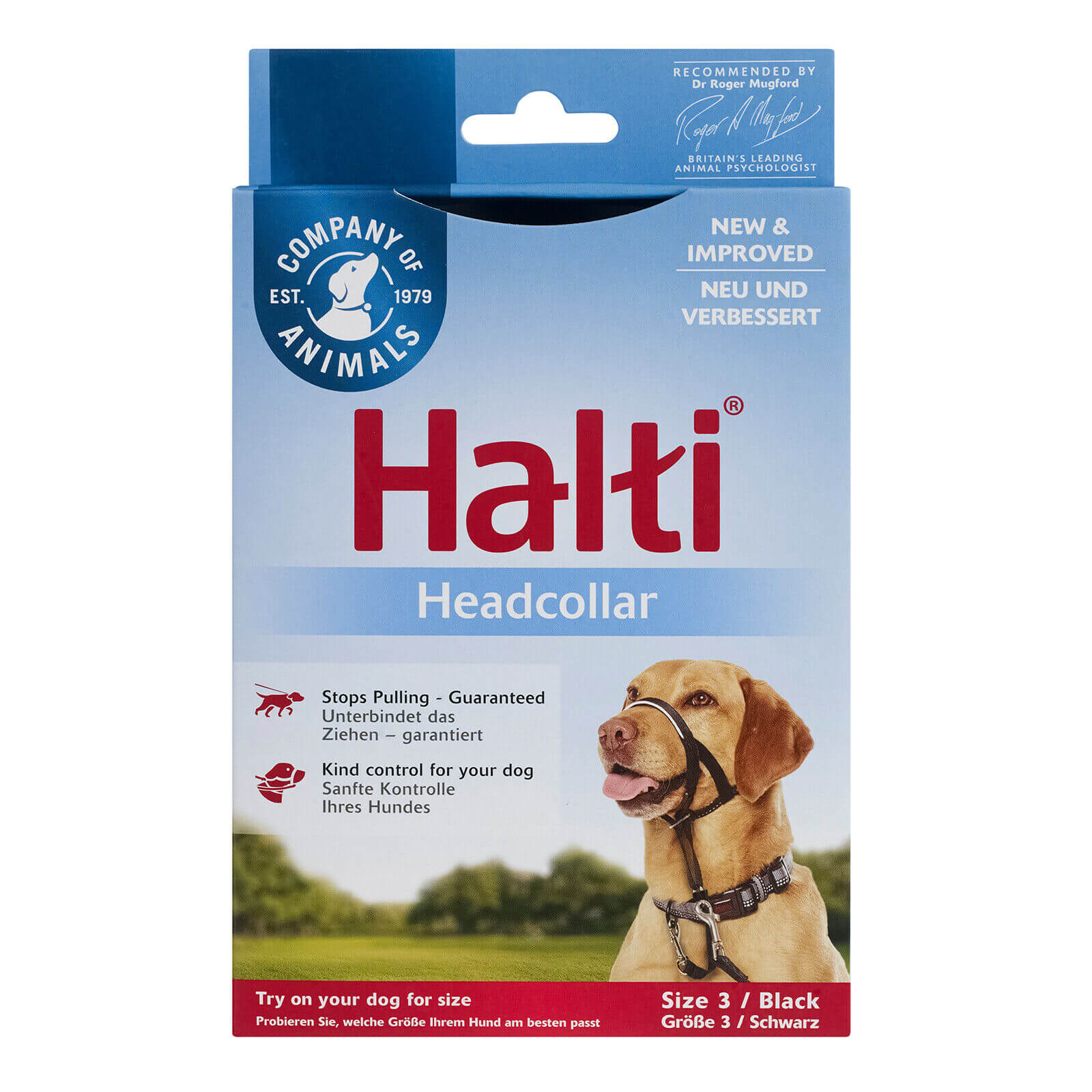 Dog Headcollar, Black, Size 3