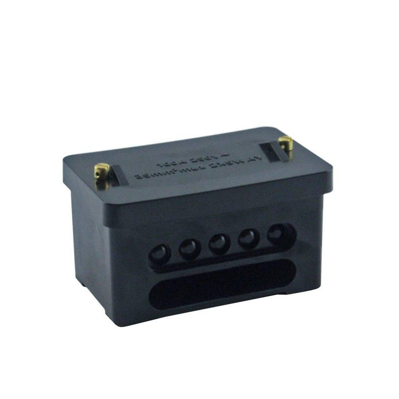 2 x 5 Way DP 100A Service Connector Block - Black