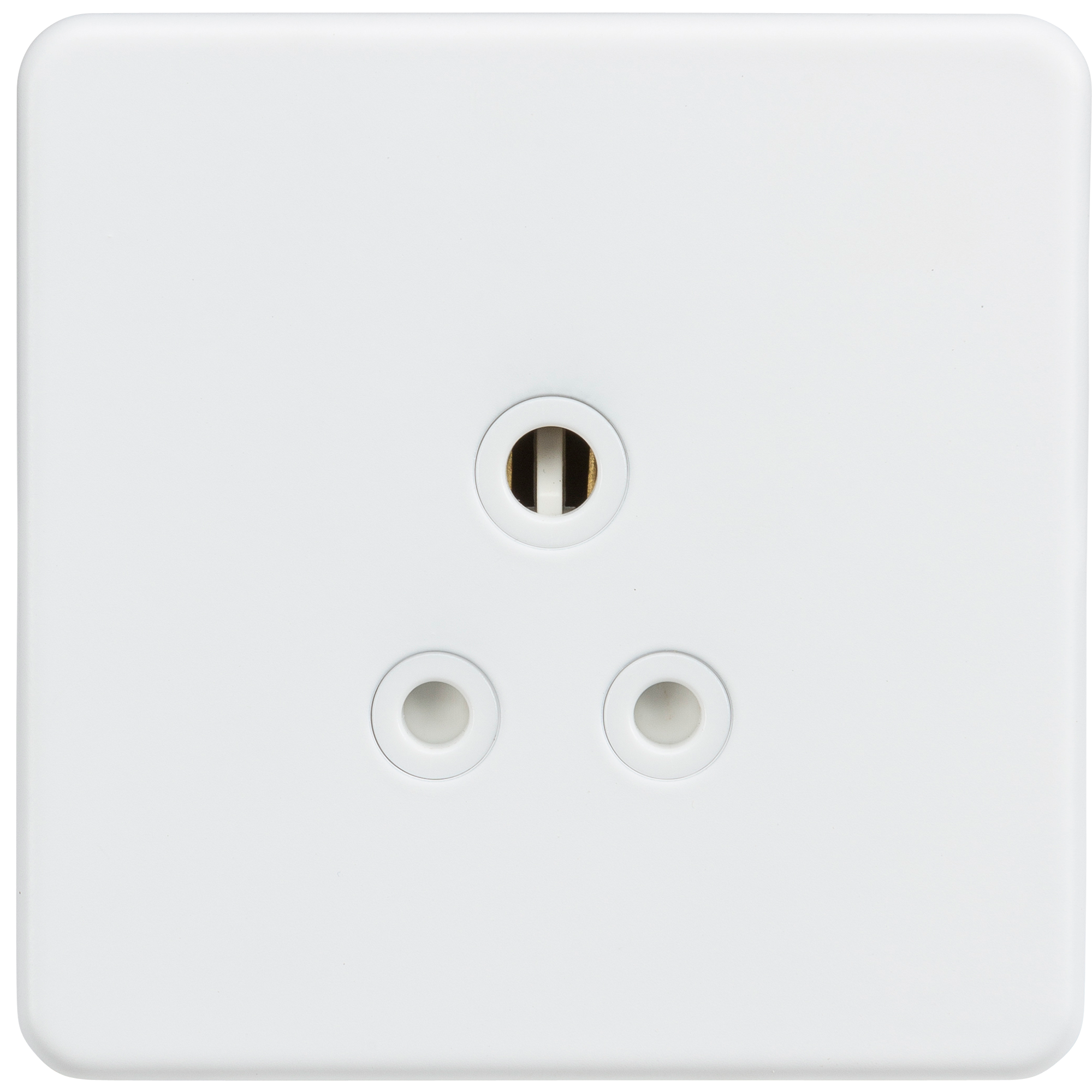 Screwless 5A Unswitched Round Socket - Matt White