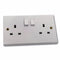 2G DP 13A White 230V UK 3 Pin Switched Electric Wall Socket