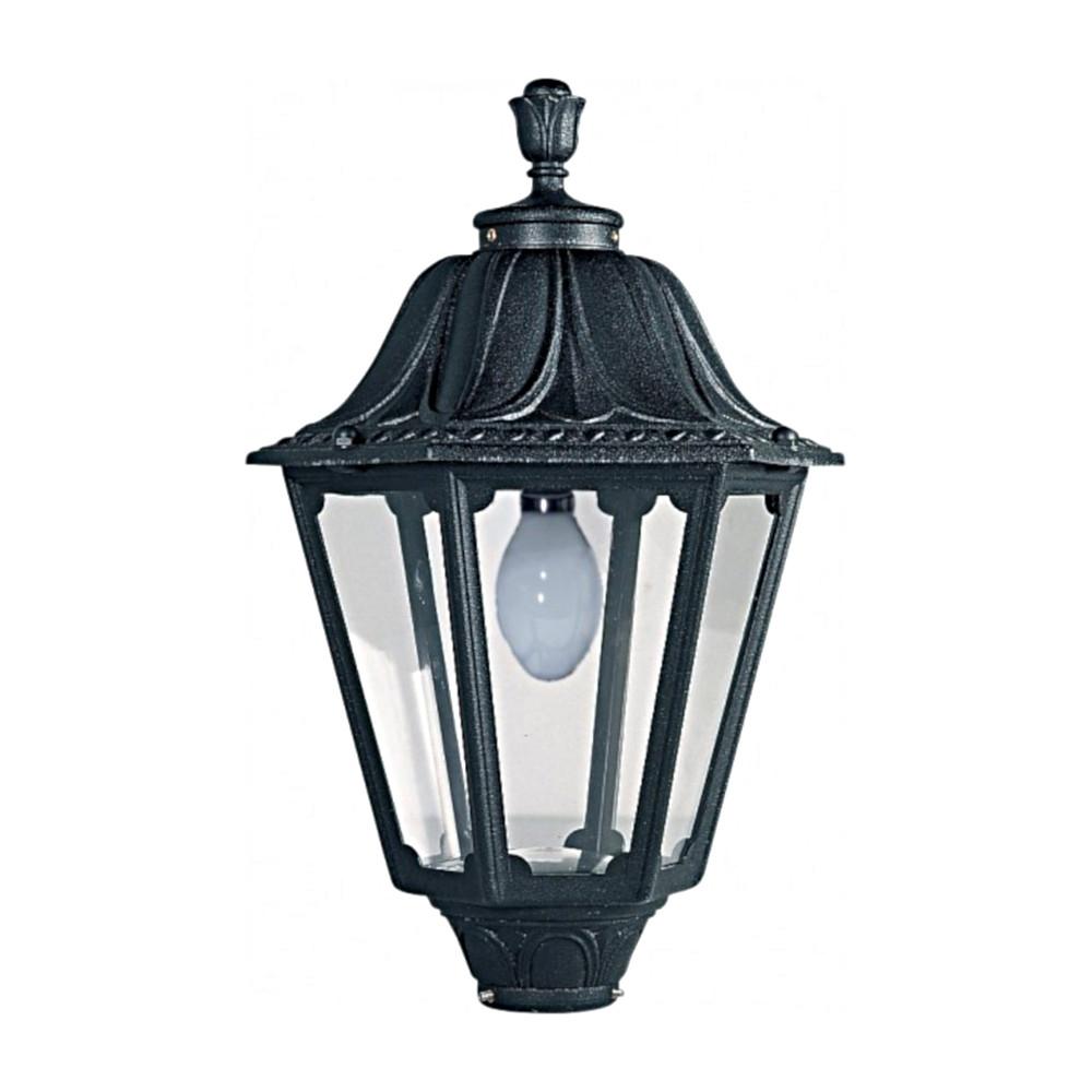 NOEMI E27 Hexagonal Lantern Head Black Traditional Garden Light