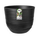 Fuente Rings 30cm Round Plastic Indoor & Outdoor Plant Pot - Onyx Black