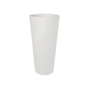 Pure 40cm Straight Round High Plastic Indoor & Outdoor Plant Pot - White