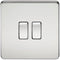 10A 2G 2 Way 230V Screwless Polished Chrome Electric Wall Plate Switch