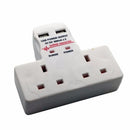 2G Dual USB Surge Protected Wall Adaptor Socket