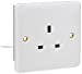 Curved Edge 13A 1G Unswitched Socket