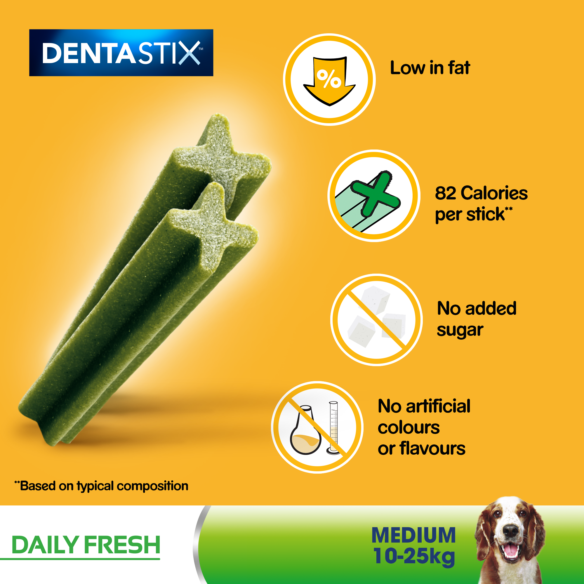 Dentastix Fresh Daily Dental Chews Medium Dog 28 Sticks x 4 Pack