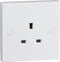 13A White 1G Single 230V UK 3 Pin Unswitched Electric Wall Socket