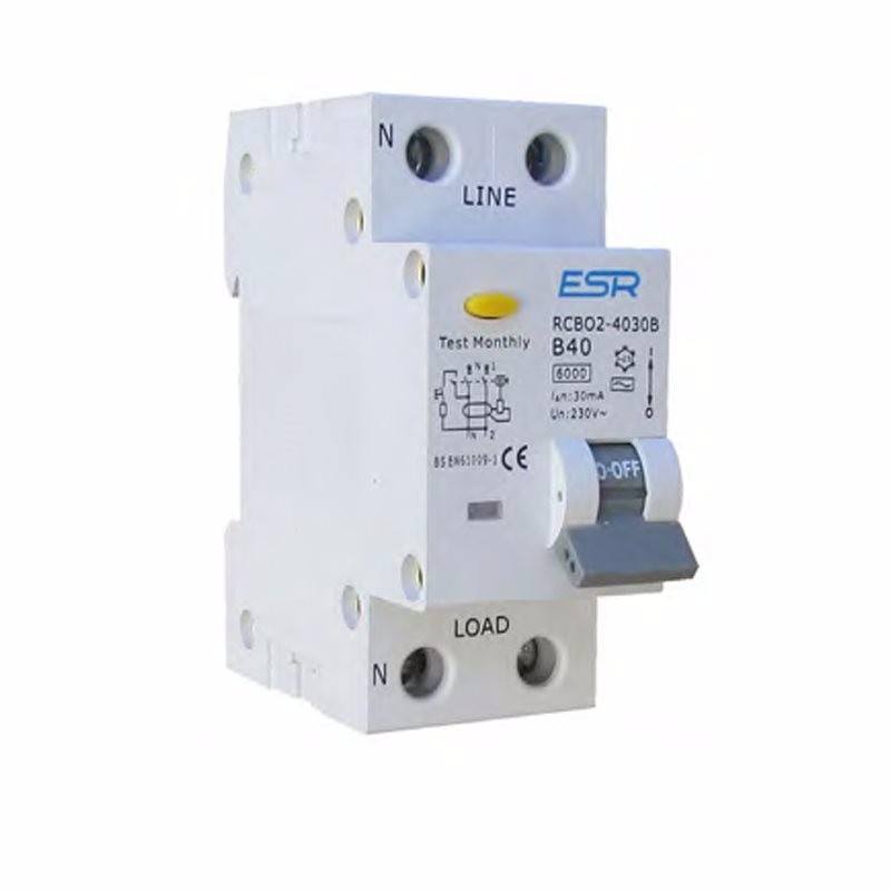 16A 30mA RCBO B Curve 6KA 2 Pole Domestic Consumer Unit Circuit Breaker