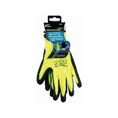 Hi-Vis Latex Gloves - Large, Yellow