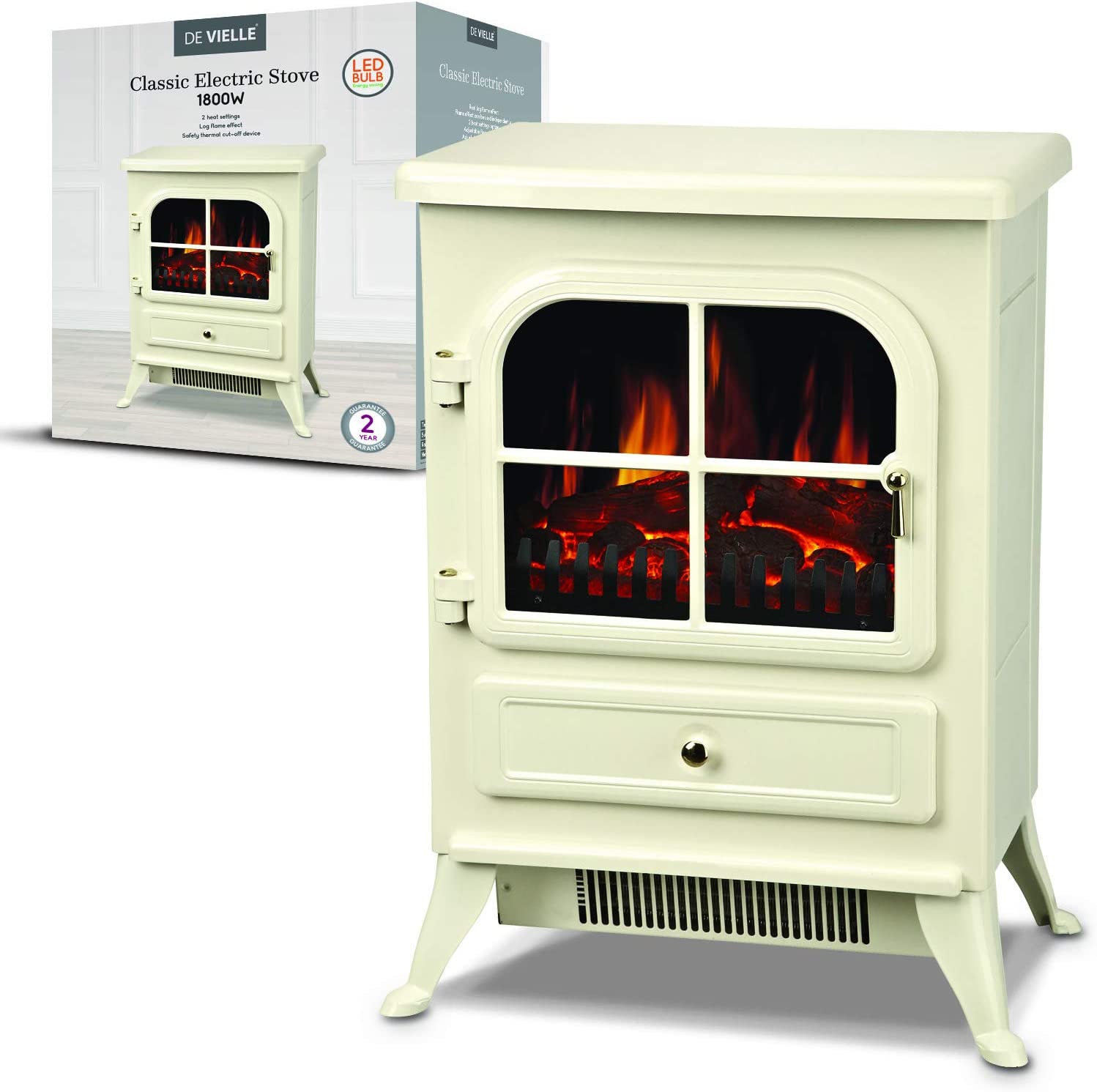 Classic Electric Stove Cream 1800W (LED Bulb)