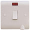 Sline 20A White 1G Double Pole 230V Electric Wall Plate Switch With Neon & Flex Outlet