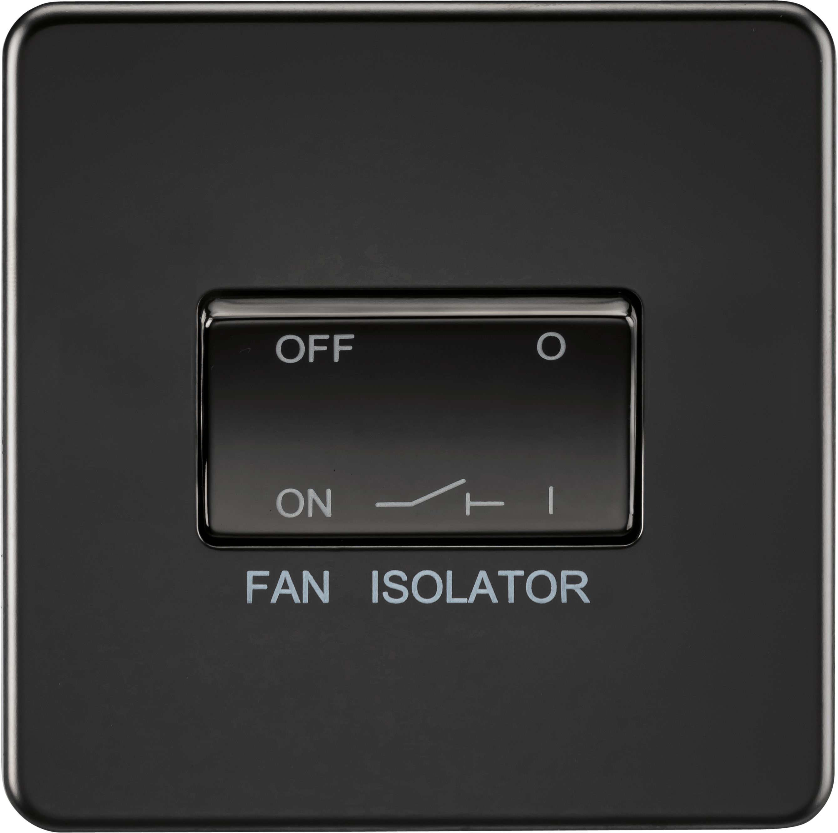 Screwless 10AX 3 pole Fan Isolator Switch - Matt Black