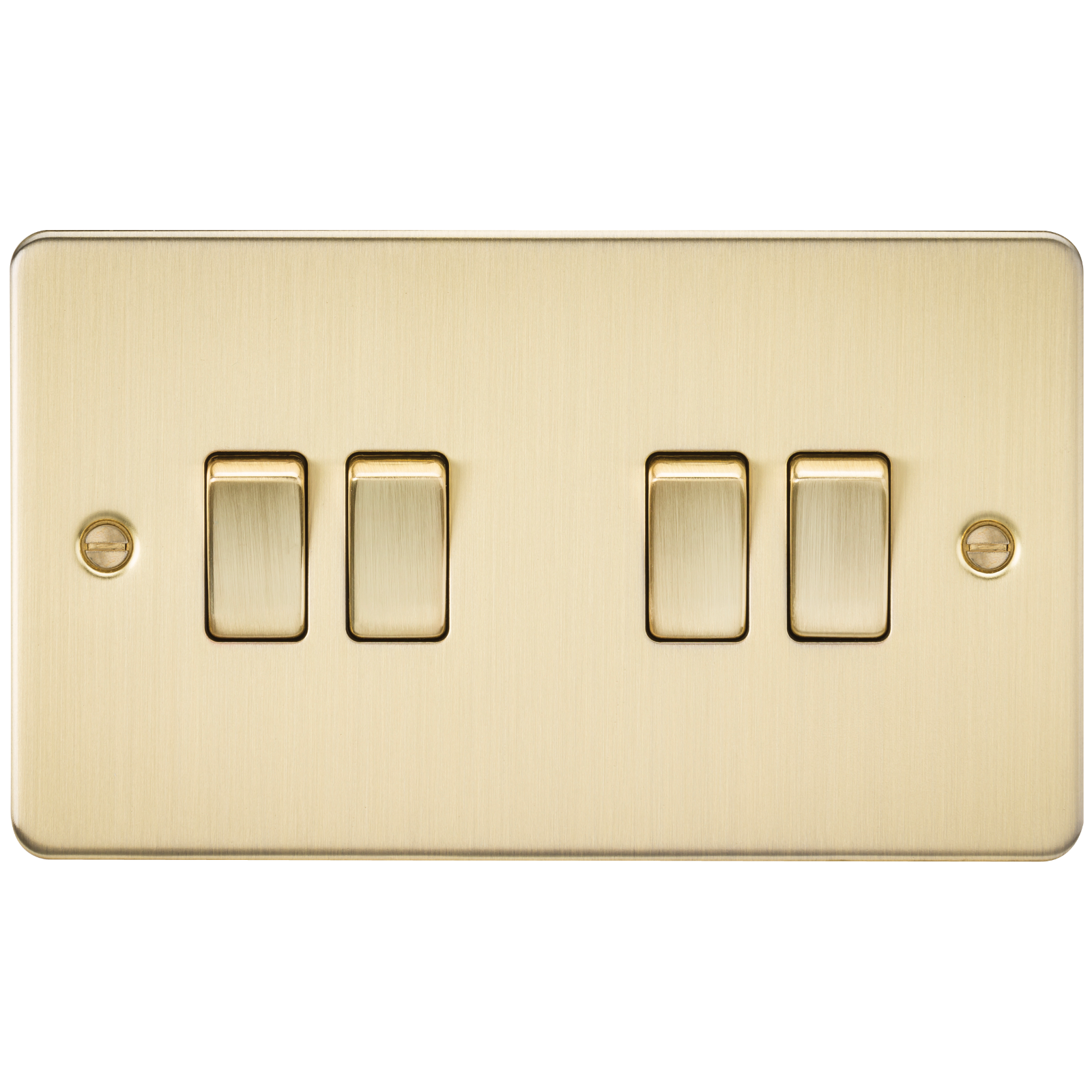 Flat Plate 10AX 4G 2-way switch - brushed brass