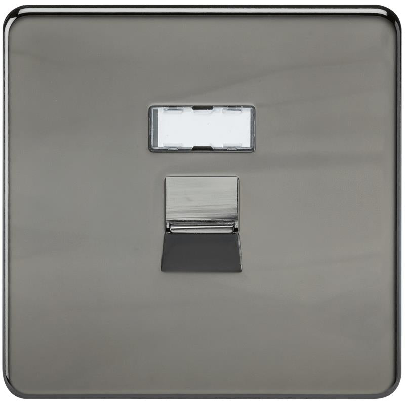 Screwless Black Nickel RJ45 Network Outlet Wall Socket