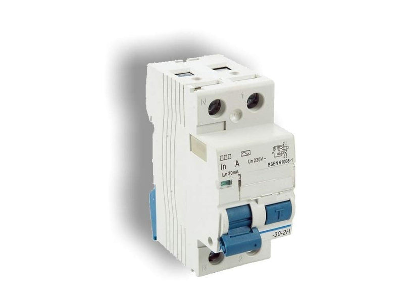 100A 2 Pole 2 Module 30mA Trip RCD