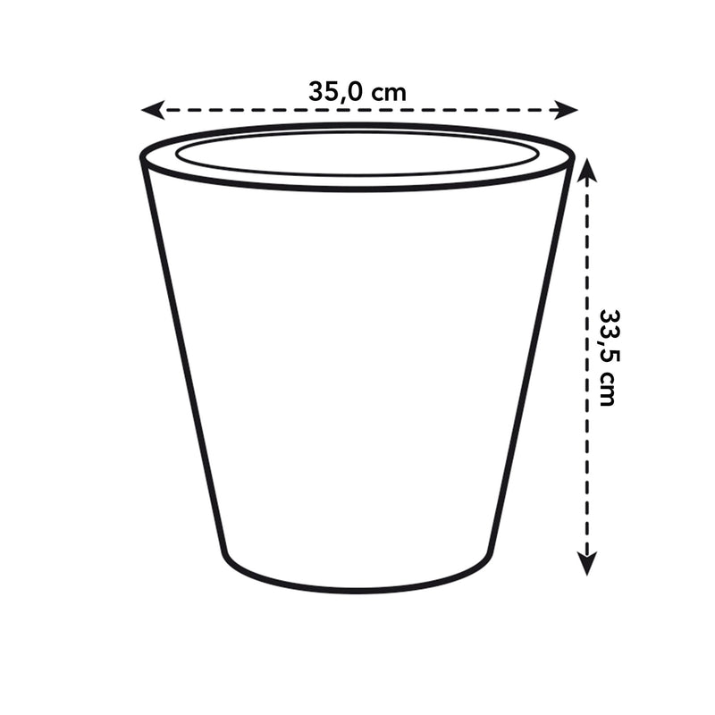 Pure 35cm Straight Round Plastic Indoor & Outdoor Plant Pot - Anthracite
