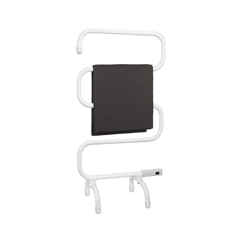 Portable Aluminium 5 Bar Heated Towel Rail - White