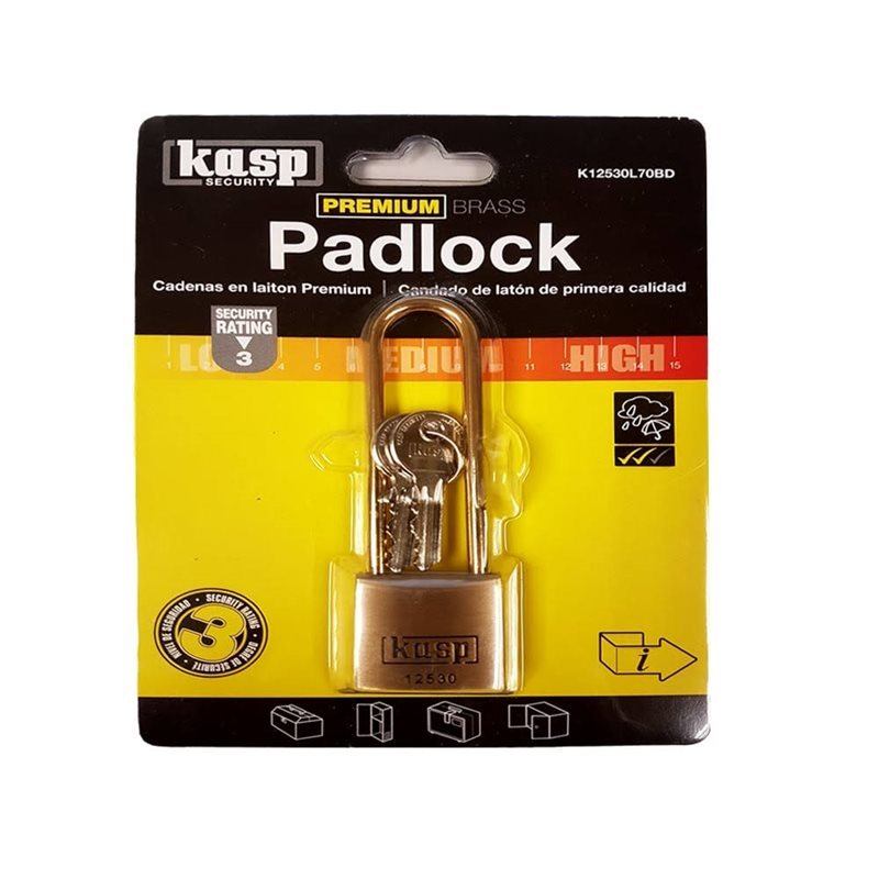 70mm Long Shackle Brass Padlock