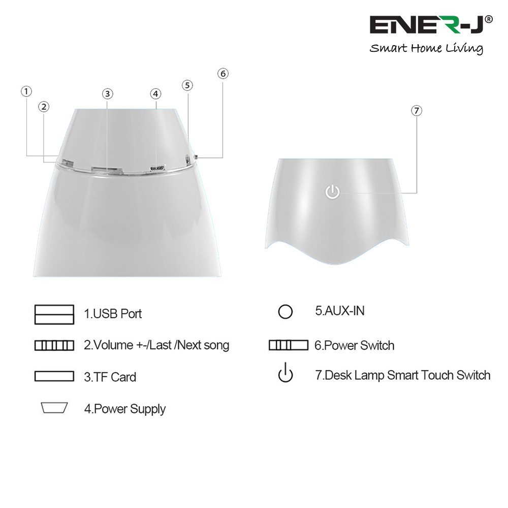 LED Desk Lamp with Bluetooth Speaker - Black