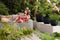 Fuente Rings 30cm Round Plastic Indoor & Outdoor Plant Pot - Onyx Black