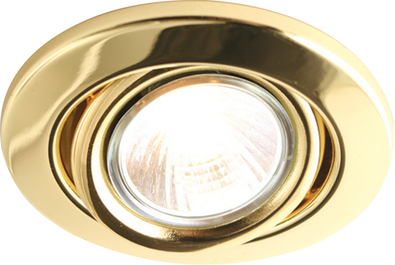 GU10 50W Recessed Tilt Downlight - Brass