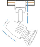 Single White GU10 Track Spotlight Decorative White