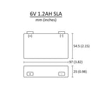 6V 1.2Ah Sealed Lead Acid Battery