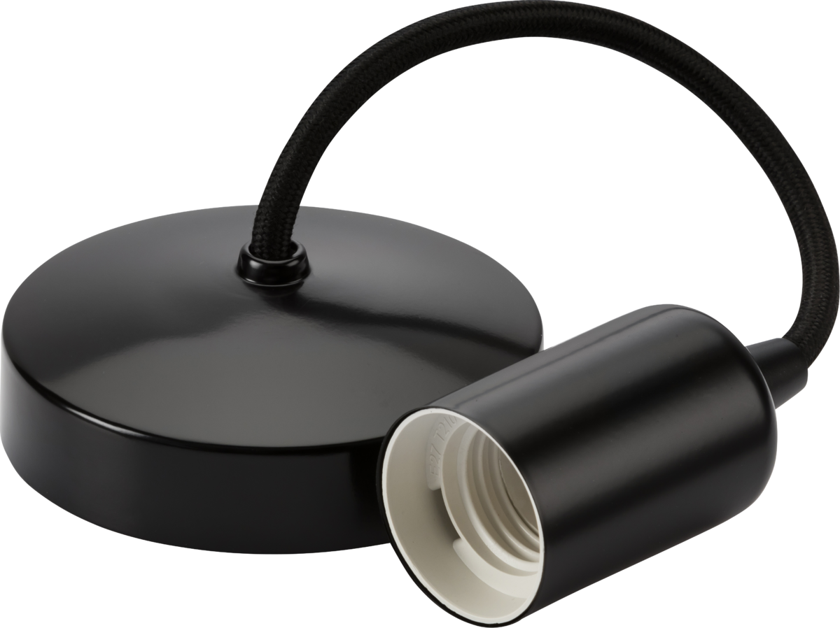 6 Inch E27 Contemporary Pendant Set - Matt Black