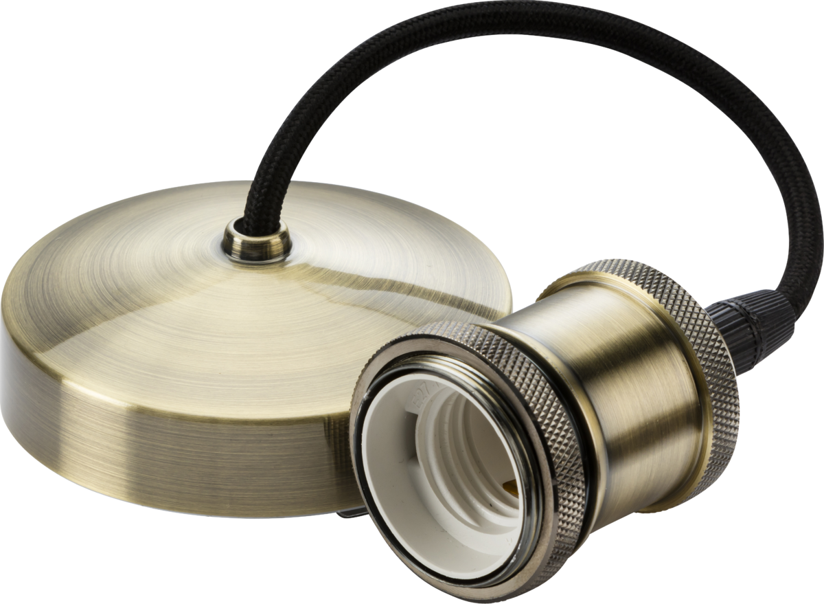 6 Inch E27 Vintage Pendant Set - Antique Brass
