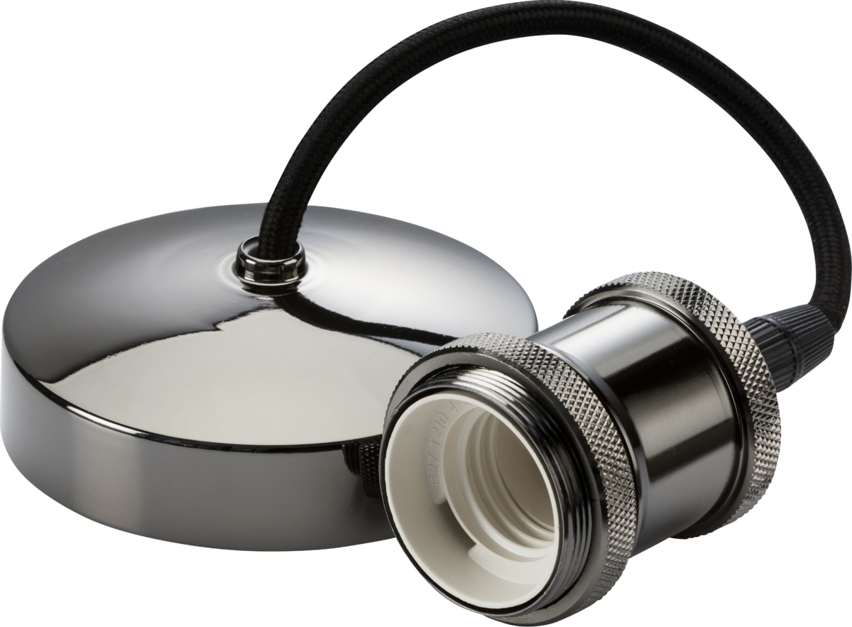 6 Inch E27 Vintage Pendant Set - Black Nickel