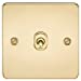 Flat Plate 1G TV Outlet (non-isolated) - Polished Brass