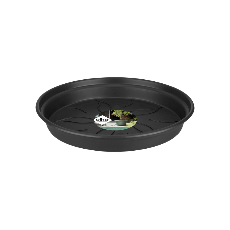 Green Basics 25cm Plastic Indoor & Outdoor Saucer - Living Black