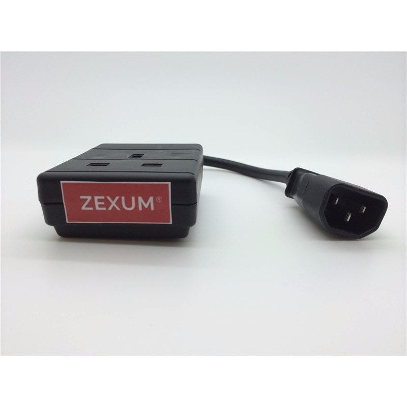 Economy IEC C14 Male to 13A 1 Gang UK Mains Socket Adapter - 10m