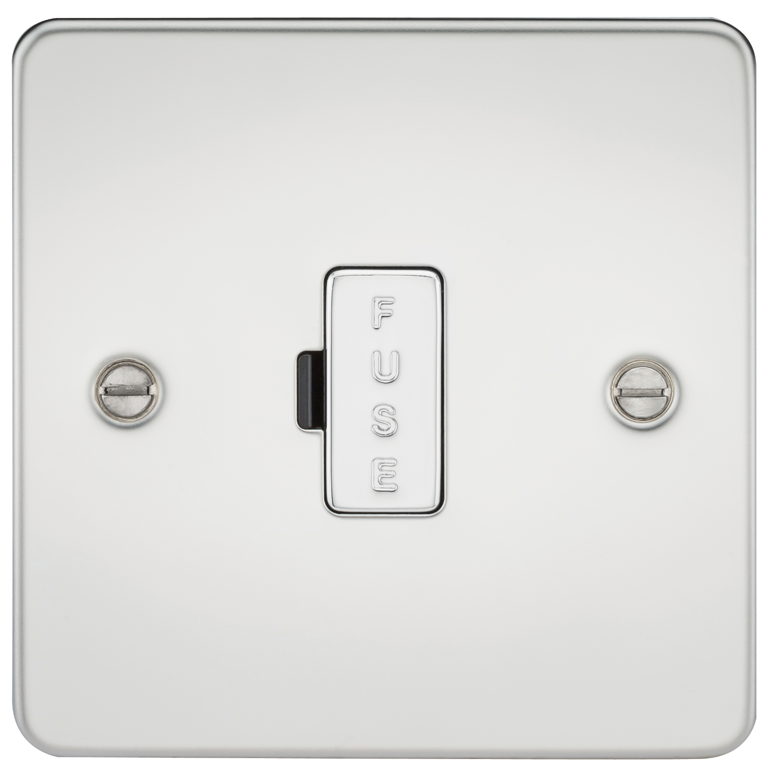 Flat Plate 13A fused spur unit - polished chrome