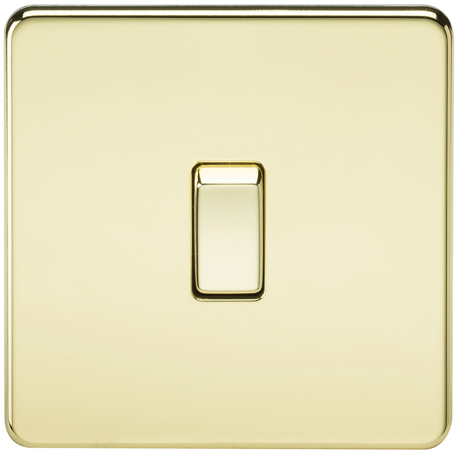 20A 1G DP 230V Screwless Polished Brass Electric Wall Plate Switch