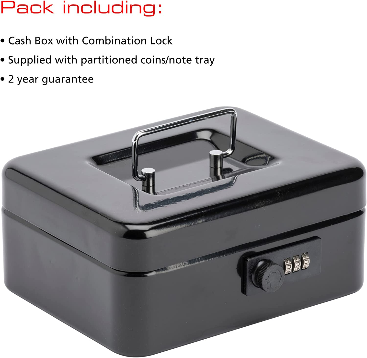 8 Combination Cash Box - Black
