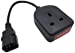 Deluxe IEC C14 Male to 13A 1 Gang UK Mains Socket Adapter - 0.5m