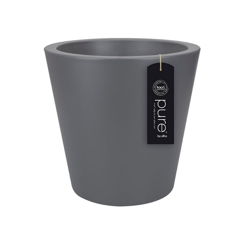 Elho Pure Straight Round 35 - Flowerpot - Anthracite - Indooroutdoor! - Ø 34.50 x H 33.00 cm