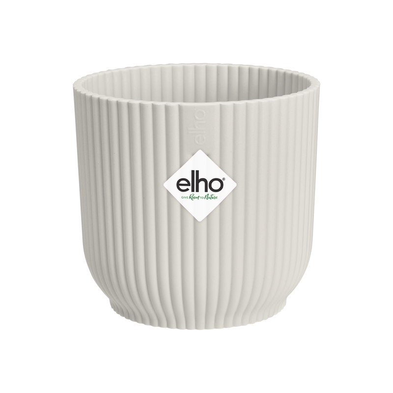 Elho Vibes Fold Round Mini 9 - Flowerpot - Silky White - Indoor! - Ø 9.30 x H 8.80 cm