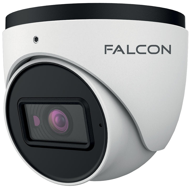 Falcon 8MP/4K IP Network IR Fixed Lens Turret Camera with Audio, White