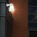 Outdoor Corner Wall Light Aluminium Body & CFL Lamp - White