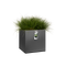 Vivo 40cm Square Plastic Indoor & Outdoor Planter with Wheels - Matt Living Blac