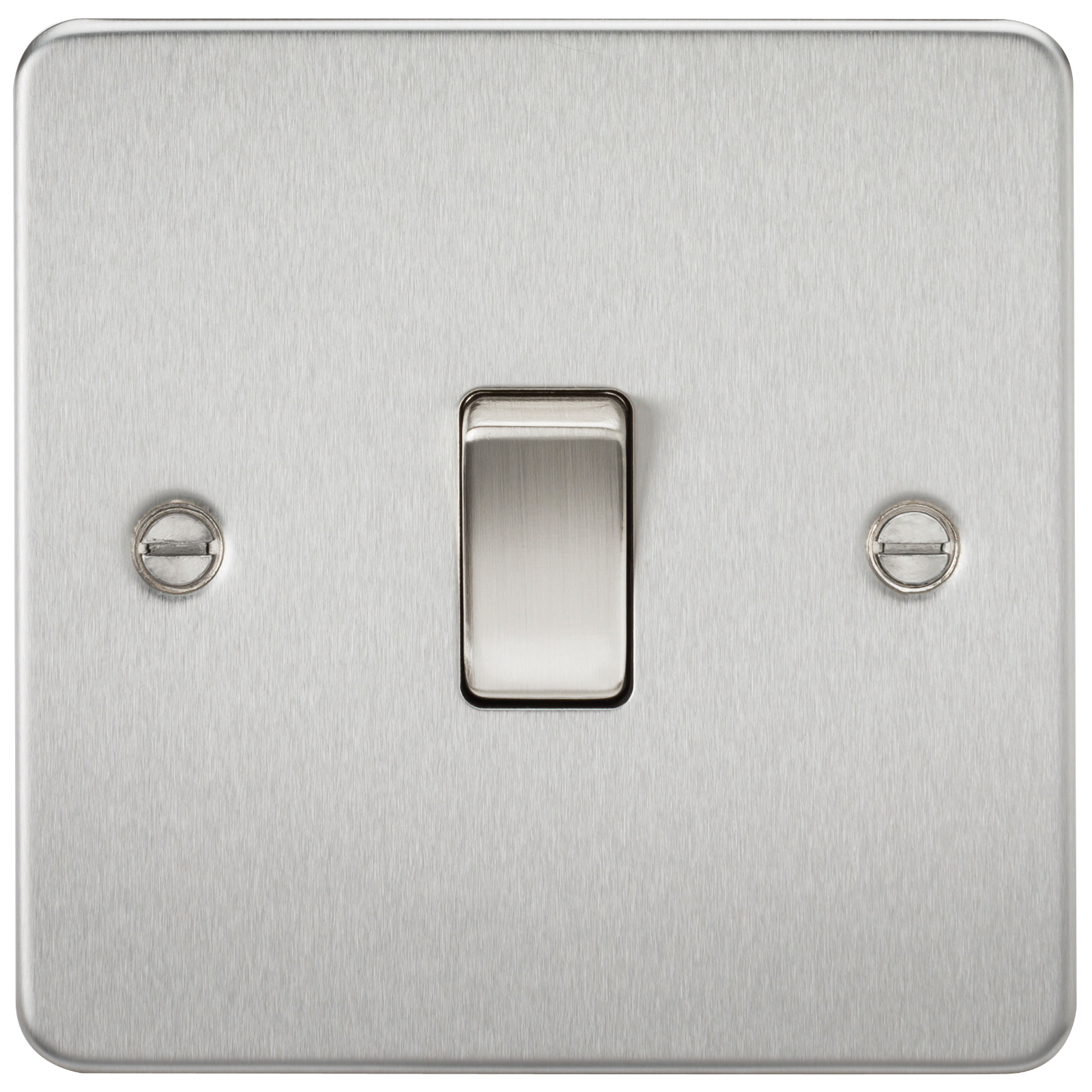Flat Plate 20A 1G DP switch - brushed chrome