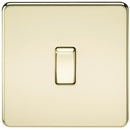 10A 1G 230V Screwless Polished Brass Intermediate Switch Wall Plate