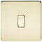 10A 1G 230V Screwless Polished Brass Intermediate Switch Wall Plate