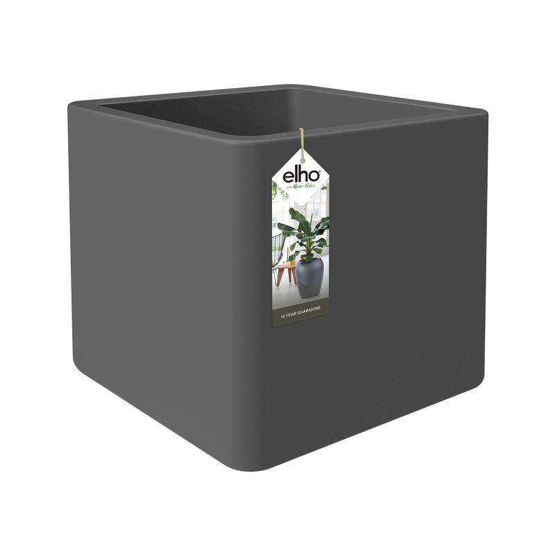 Elho Pure Soft Brick Wheels 50 - Planter - Anthracite - Indooroutdoor! - L 49.00 x W 49.00 x H 49.00 cm