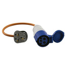 16A 230V Orange UK 3 Pin Plug to Female Hook Up Extension Cable Lead - 10m