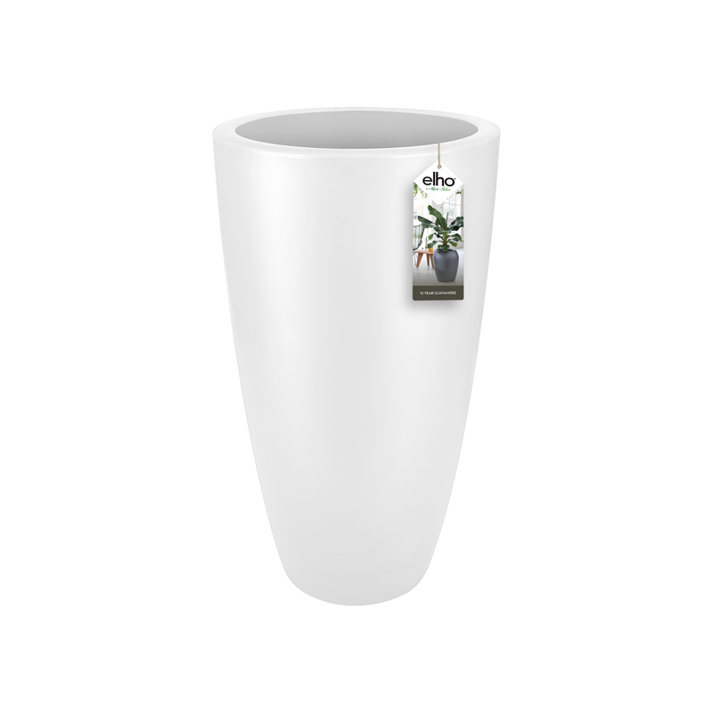 Pure 35cm Soft Round High Plastic Indoor & Outdoor Plant Pot - White